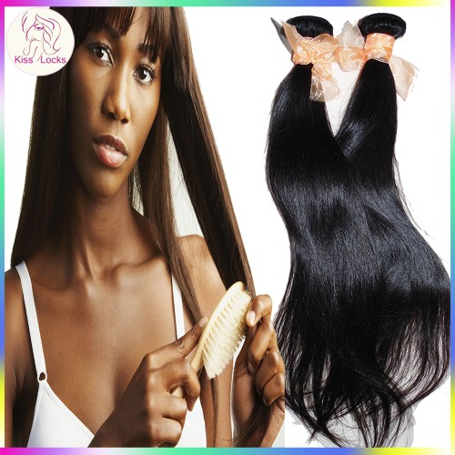 KissLocks RAW Hair Products 10A Brazilian Virgin Straight Hair 4pcs/lot Premium Silky Human Hair Extension,No Acid Wash