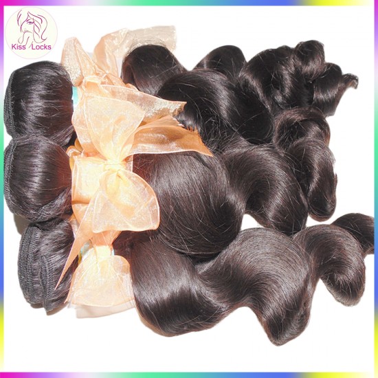 10A KissLocks Natural Brazilian Virgin Spiral Loose wave Wefts 2 bundles human hair Big waves Fast Shipping 10A KissLocks Natural Brazilian Virgin Spiral Loose wave Wefts 2 bundles human hair Big waves Fast Shipping