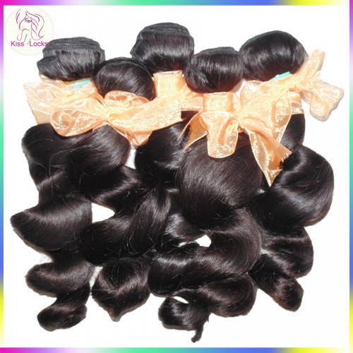 Focus on Raw Virgin Hair 4pcs/lot Women Extensions 10A Brazilian Loose Wave Spiral Curls More Wavy Silky&Soft