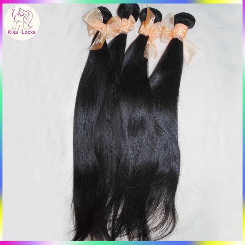KissLocks RAW Hair Products 10A Brazilian Virgin Straight Hair 4pcs/lot Premium Silky Human Hair Extension,No Acid Wash