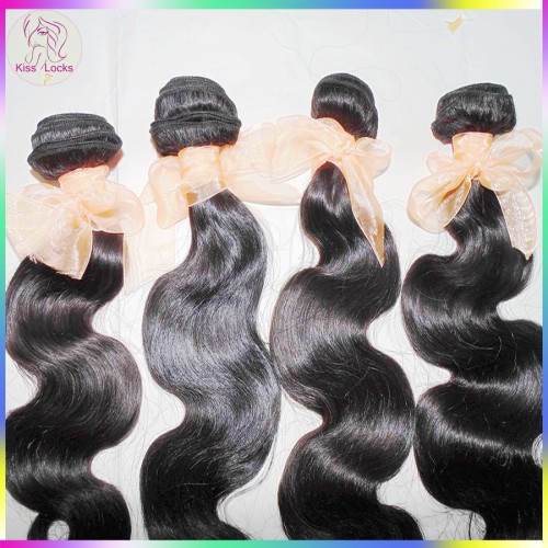 Unprocessed 10A Virgin Body Wave Brazilian Human Hair 4 bundles Deal Beauty Plus Wet Kiss Locks Dyeable