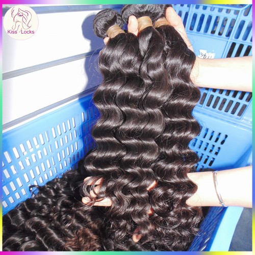 Top of Line Flawless Virgin Cambodian Loose Deep Wave Hair Weaves 4 Bundles Deal No Fillers Medium Luster Rock Your Beauty