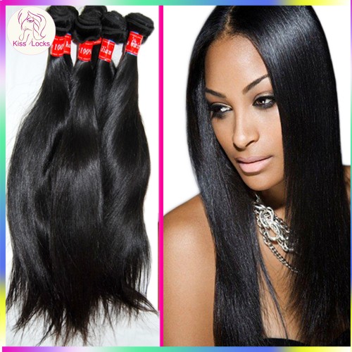Brownish 10A Virgin Unprocessed Eurasian Human hair Straight 3 bundles Factory Picture Kiss Locks RAW Hair