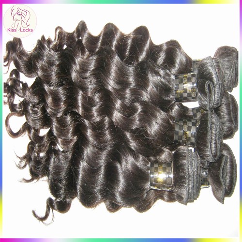 Quick shipping KissLocks RAW hair Filipino virgin loose curly DEEP body wavy hair extensions 3pcs/lot Grade 10A