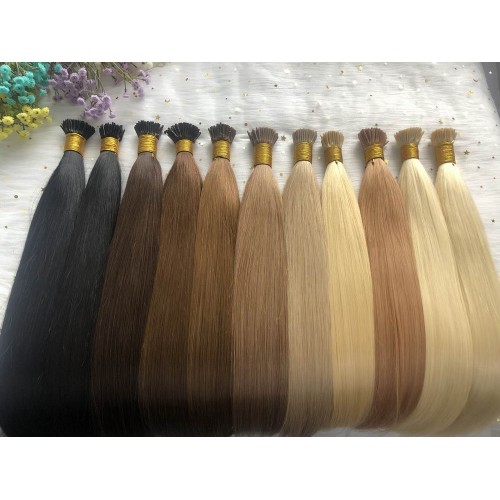 Micro Head Beads Pre bonded I-tip Hair extensions Peruvian Human Hair Straight 100g/lot Many Different Colors #1B,#2,#4 etc.