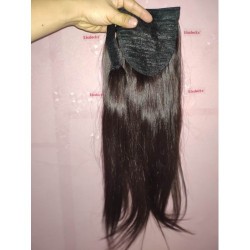 Drawstring Ponytail Raw cuticle aligned Filipino Human Hair Straight 100g/pack one donor hair 