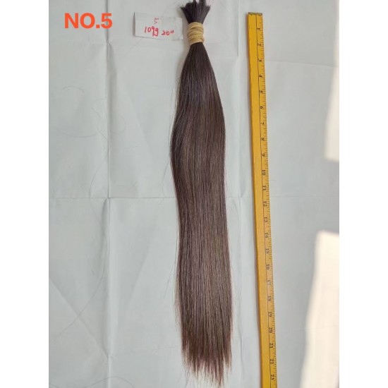 European Bulk Hair raw baby hair silky straight texture natural brownish color Original single donor hair