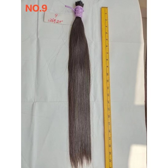 European Bulk Hair raw baby hair silky straight texture natural brownish color Original single donor hair