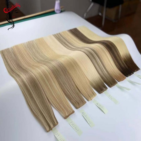 New Arrival Single donor double drawn Genius Thinner wefts hair extension seamless comfortable Luxury weaves 100g New Arrival Single donor double drawn Genius Thinner wefts hair extension seamless comfortable Luxury weaves 100g