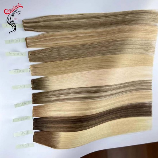 New Arrival Single donor double drawn Genius Thinner wefts hair extension seamless comfortable Luxury weaves 100g New Arrival Single donor double drawn Genius Thinner wefts hair extension seamless comfortable Luxury weaves 100g