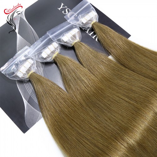 Raw Hair Tape-ins Tapein extensions Luxury quality European style seamless glue extension 100g/pack colors available