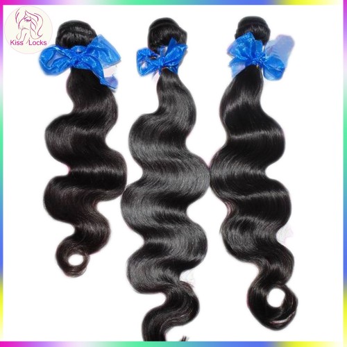 Kiss Locks Products Raw 10A Virgin Wavy Indian Human Hair Weaves 4pcs/lot no tangle Durable Thick Strands