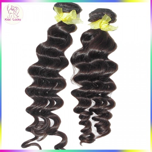 2023 Newest Style Raw virgin Laotian Virgin Hair Wefts 4 bundles Loose Curly Weave Wavy Hairstyle Wet Kiss 10A