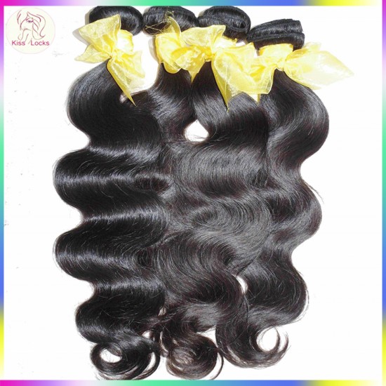 100% Natural Raw Asian Laos Virgin Body Wave Hair Weave 400g/lot Thick Strands Can be bleached,Dark Lusters