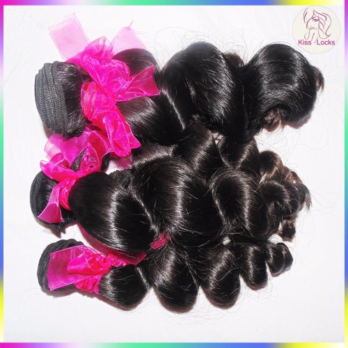 300g/lot Three Bundles Raw Mink Virgin Loose Wavy Malaysian Human Hair Extension Can do color #613 Promotion Sale 10A