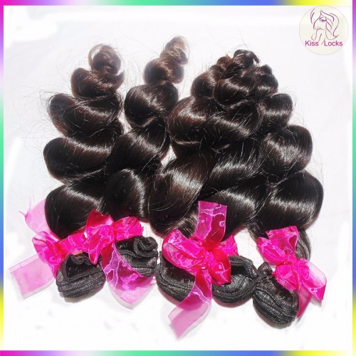 300g/lot Three Bundles Raw Mink Virgin Loose Wavy Malaysian Human Hair Extension Can do color #613 Promotion Sale 10A