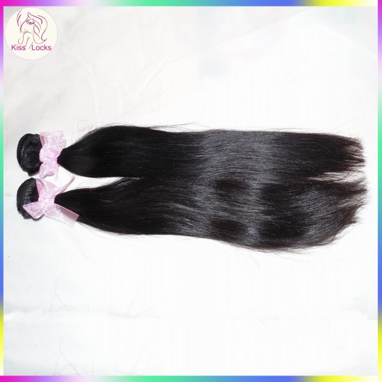 Beauty Salon Supplier High Quality 10A Raw Virgin Hair KissLocks Mongolian Straight Hair Extensions 4pcs/lot