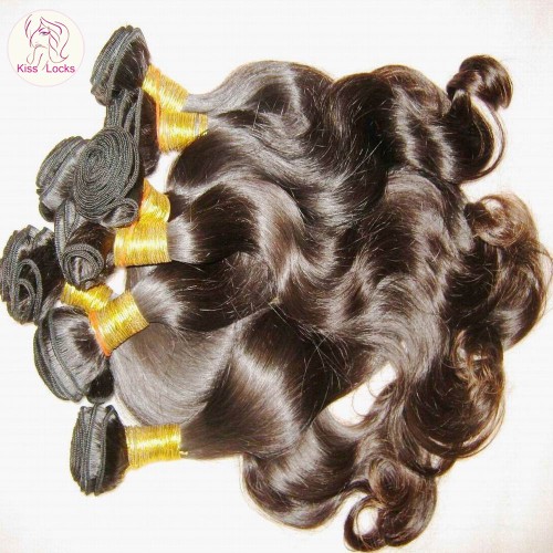 100% Peruvian virgin Hair 1 bundle 100g More Wavy Weaving Smooth Body Wave KISS LOCKS Five Star Supplier 10A