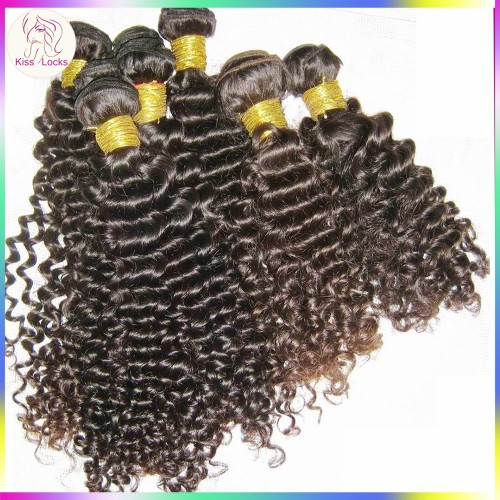 Top 10A Unprocessed virgin Peruvian Tight Curly hair extension Weave 3pcs/lot Natural color(undyed) Free shipping