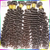 4 pcs/lot Natural Brown & Black Color Virgin Peruvian Deep curly hair machine weft double stitched best RAW hair vendor