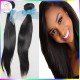Top quality 3 Bundles Virgin Weave  Natural Silky Weft Straight Hair Russian RAW Hair Extension Off Black