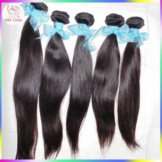 Top quality 3 Bundles Virgin Weave  Natural Silky Weft Straight Hair Russian RAW Hair Extension Off Black