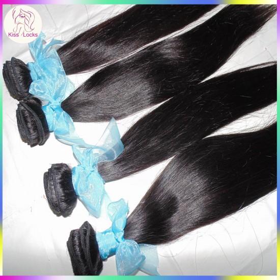 Top quality 3 Bundles Virgin Weave  Natural Silky Weft Straight Hair Russian RAW Hair Extension Off Black