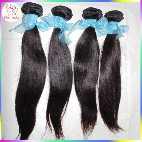 Top quality 3 Bundles Virgin Weave  Natural Silky Weft Straight Hair Russian RAW Hair Extension Off Black