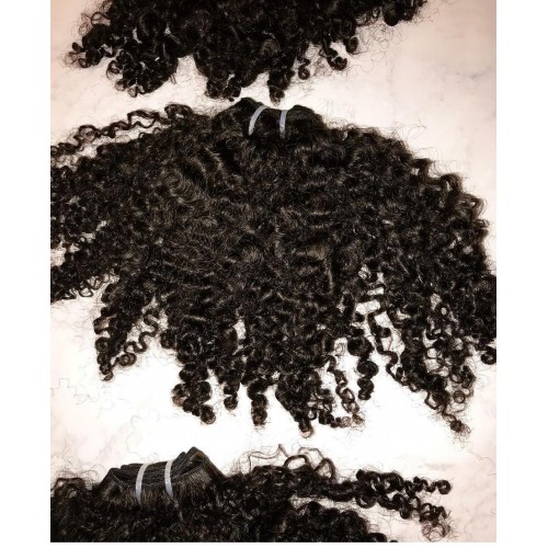 Tight curly Bohemian Afro Curly Smooth North American Weave 100% Raw unprocessed Virgin Human Hairs 4 bundles Promotion Deals