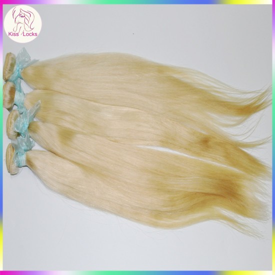 Top quality human hair Russian Silky Straight 3 bundles raw hair blonde extensions #613 Light Color KissLocks Weave Star Top quality human hair Russian Silky Straight 3 bundles raw hair blonde extensions #613 Light Color KissLocks Weave Star