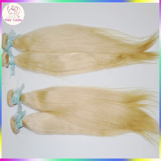 Top quality human hair Russian Silky Straight 3 bundles raw hair blonde extensions #613 Light Color KissLocks Weave Star Top quality human hair Russian Silky Straight 3 bundles raw hair blonde extensions #613 Light Color KissLocks Weave Star