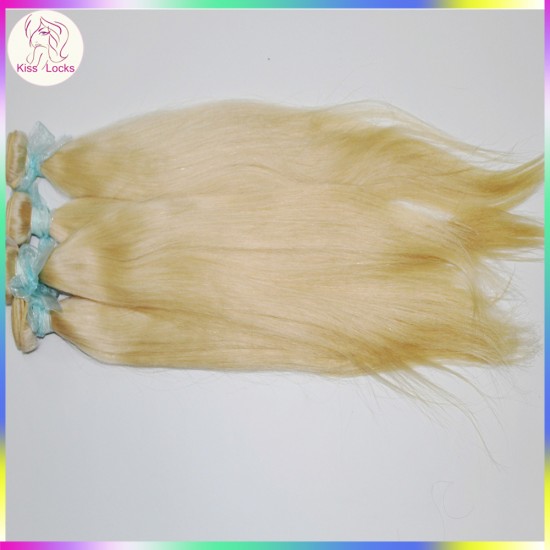 Top quality human hair Russian Silky Straight 3 bundles raw hair blonde extensions #613 Light Color KissLocks Weave Star Top quality human hair Russian Silky Straight 3 bundles raw hair blonde extensions #613 Light Color KissLocks Weave Star