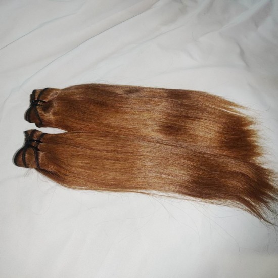 Preorder #30 Medium Auburn brown color raw hair quality smooth straight texture 3/4 bundles different options Preorder #30 Medium Auburn brown color raw hair quality smooth straight texture 3/4 bundles different options