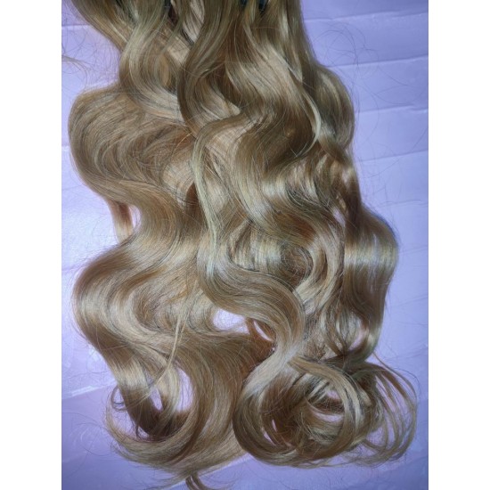 1 bundle Double drawn Colored Hair honey blonde body wave texture ship in 3 days one donor human hair weaves 100g 1 bundle Double drawn Colored Hair honey blonde body wave texture ship in 3 days one donor human hair weaves 100g