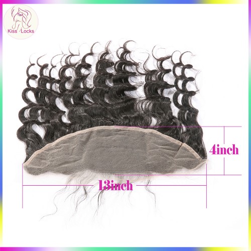 10A Virgin Filipino Loose Deep Wavy Loose Wave Loose Curly ear to ear Lace frontal Closure 13x4 10"-20" Avaiable ship in 7  days