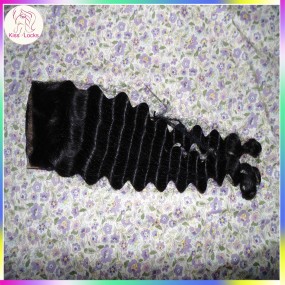 Transparent HD lace Deep Wave Loose curly Raw Virgin Hair Swiss Lace Top Closure 4x4 5x5 Small knots